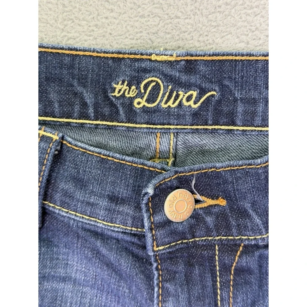 Old Navy Jeans Womens 1 Blue Straight Dark Wash Denim‎ The Diva Low Rise Stretch